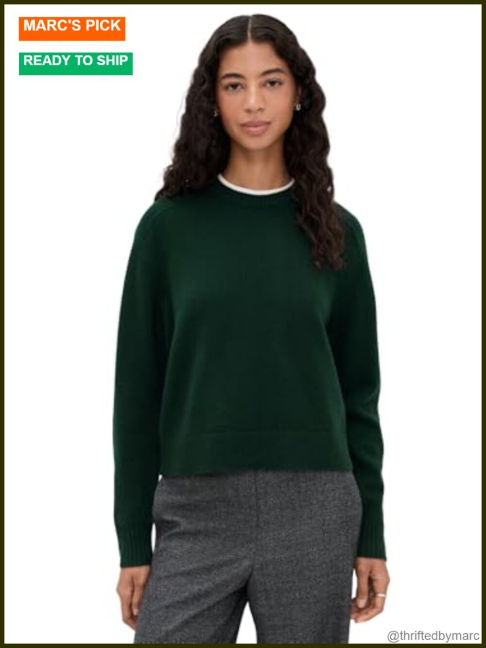 Theory Cashmere Cropped Crewneck Pullover Sweater